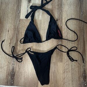 Like NEW Ed Hardy Black Triangle Bikini Size Extra Small